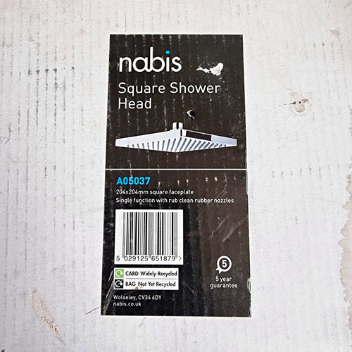 Nabis square shower head - nabis, 204mm